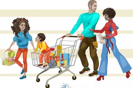 Family in Supermarket